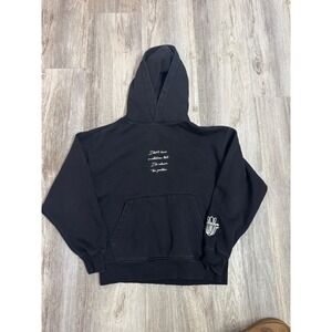 Pull Bear Black Hoodie Graphic Print Quote Angels LA Streetwear Size XS‎
